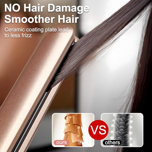 Professional Flat Iron Hair Straightener with Floating Plates & Adjustable Temp