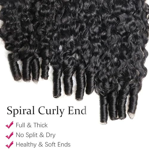 Karlami Burmese Curly Hair Bundles 16 Inch Natural Black 3C4A Water Wave Human Hair Extensions