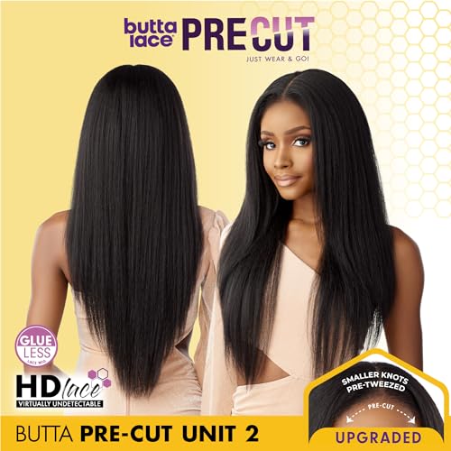 Sensationnel Butta Lace Precut Wig Unit 2 - 1B Offblack, Glueless, HD Lace