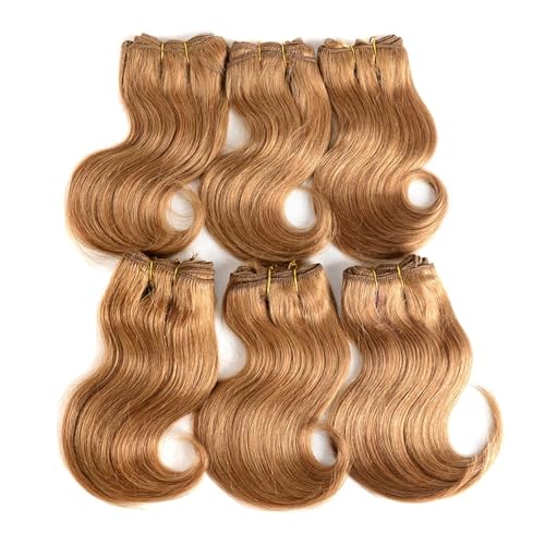 MXMaoYiCTR 6-Pack 8 Inch Honey Blonde Brazilian Virgin Body Wave Hair Extensions