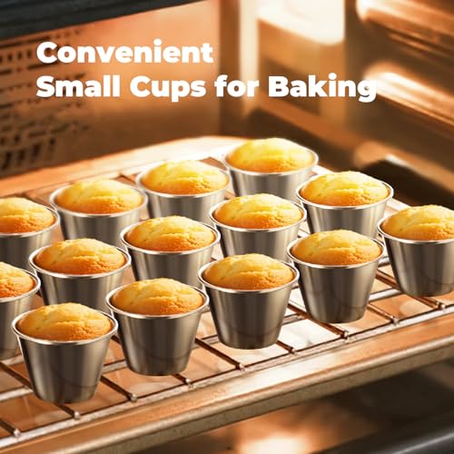 120 Pack Stainless Steel Dipping Sauce Cups 2.5 oz Reusable Condiment Ramekins
