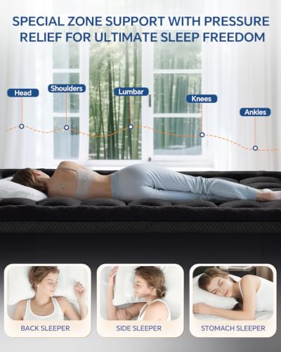 Dual Layer Memory Foam Mattress Topper Twin XL Black - Cooling & Support