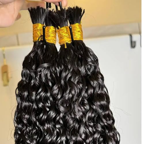 Pre Divided Human Hair Bundles for Boho Braids Deep Wave 20 Inch / 160 Roots 50g