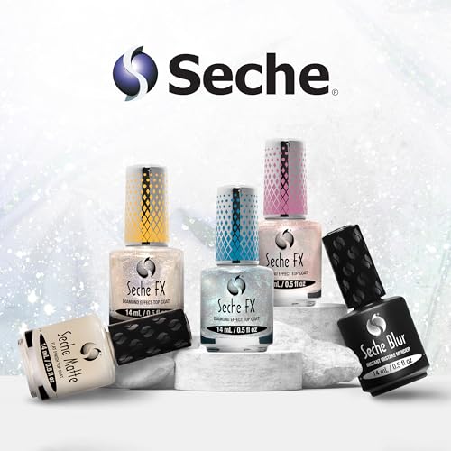 Seche Fx Diamond Effect Top Coat - Blue, Transforming Topper, Long-Lasting Polish Protection 0.5 Fl. Oz