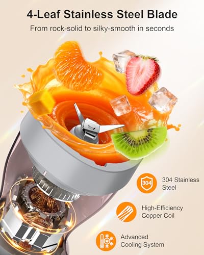 Pink Smoothie Blender and Grinder Combo - 10-Piece Portable Set