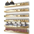 YMVV Wall-Mounted Nail Polish Shelves, 5-Inch Gold Mirror Finish Nail Polish Organizer Rack, Makeup Sunglasses Essential Oil Storage Display Rack 6 Pack