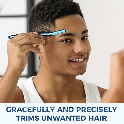Upgrade Metallic Blue Finish Eyebrow Razor with Rose Gold Eyebrow Razor