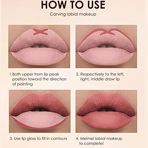 URQT 12pcs Lip Liner and Lipstick Makeup Set, 6 Velvety Matte Liquid Lipsticks + 6 Matching Smooth Lip Liner One Step Lips Makeup Kits Waterproof Long Lasting Matte Lipstick Gift Set (Set B, 12)