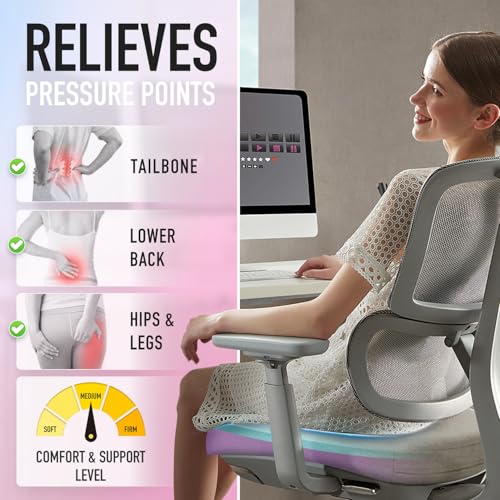 SUNROX Heather Chestnut Gel Memory Foam Chair Cushions Set of 8 16x17" - Non-Slip Dining & Office Seat Pads