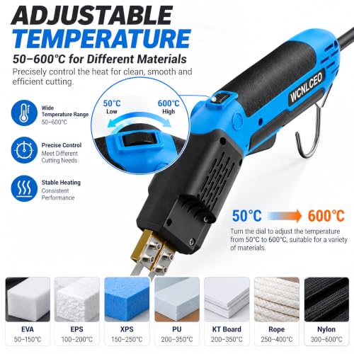 Electric Foam Cutter Hot Knife Set - B-Blue, 200W Styrofoam Cutting Tool Kit for Insulation & Crafting