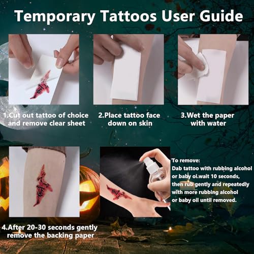Joker Tattoos Temporary Halloween - 14 Sheets Temporary Tattoos for Kids Men Fake Tattoo Stickers Joker Costume Masquerade Cosplay Party Accessories Makeup Waterproof