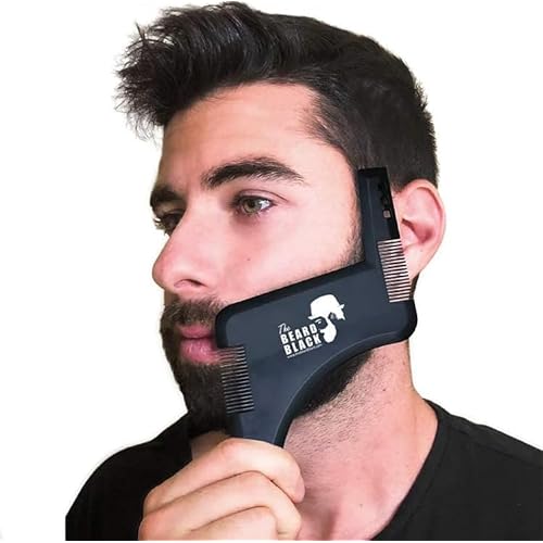 The BEARD BLACK Beard Shaping & Styling Tool with Inbuilt Comb, Perfect for Line Up & Edging, Use with Beard Trimmer or Razor