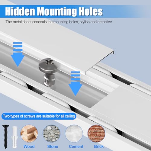 Double Curtain Track Ceiling Mount 9.2ft Silent Aluminum Rail System White - Variation of THIS listing