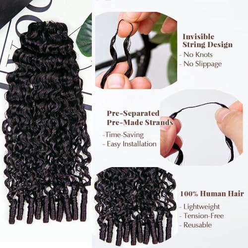 Yimisunny 16 Inch Burmese Curly Human Hair Crochet Extensions Natural Color 60g