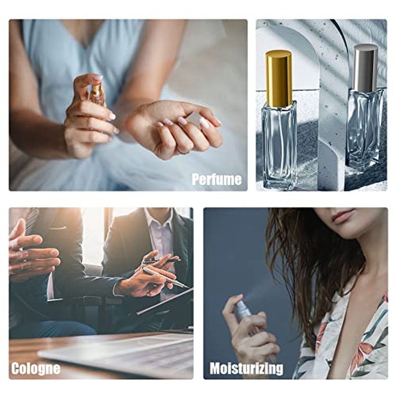 Lil Ray 1 Oz Perfume Atomizer Bottle, Portable Fragrance Bottle, Refillable Glass Spray Bottle for Perfume Cologne Water Alcohol (6 PCS, Black)