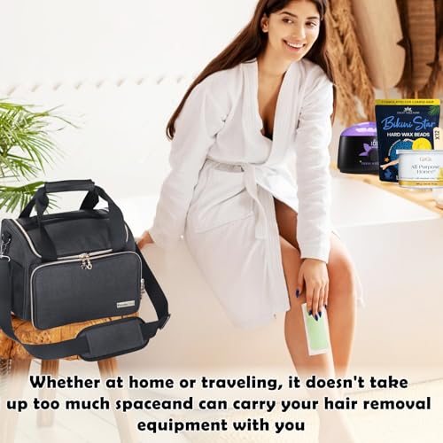 POCDUORG Elegant Grey Universal Waxing Kit Carry Bag for Tress Wellness & More