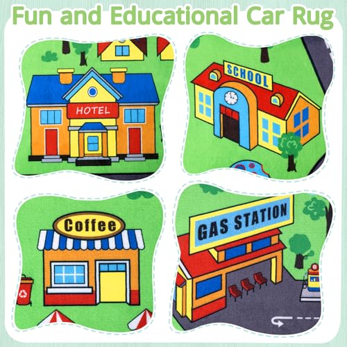 Kids City Road Play Rug 5x7 Ft – Non-Slip Urban Traffic Play Mat for Toddlers