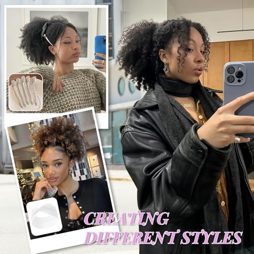 Urbeauty 8 Inch Pink Mango Protein Silk Fiber Curly Ponytail Extension - Natural Afro Kinky Style