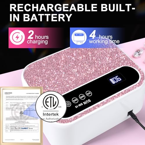 Pink Diamond LED Nail Lamp with Auto Sensor - Professional UV/LED Gel Curing