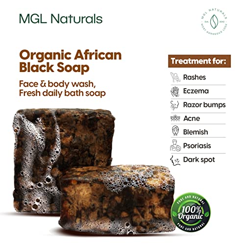 African Black Soap 1 lb - Natural Organic Face & Body Deep Cleansing Bar