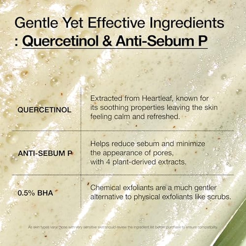 Anua Heartleaf Quercetinol Pore Deep Cleansing Foam, Face wash for Pore Refining Cleanser, Hydrating Daily Facial Cleanser For Double Cleansing, Gentle Foaming with BHA, Korean Skincare, 5.07 fl.oz.