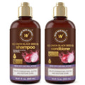 WOW Skin Science Red Onion & Black Seed Shampoo & Conditioner Duo 16.9 oz - Sulfate-Free Hair Care Set for Thinning & Color-Treated Hair