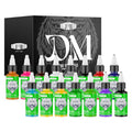 15-Color Tattoo Ink Set for Shading and Outlining - Vibrant, Long-Lasting