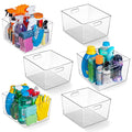 ClearSpace 6 Pack Clear Plastic Storage Bins for Kitchen, Pantry & Fridge