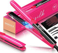 DORISILK 500°F High Temp Ceramic Flat Iron & Curling Iron - Hot Pink, 1 Inch, Dual Voltage