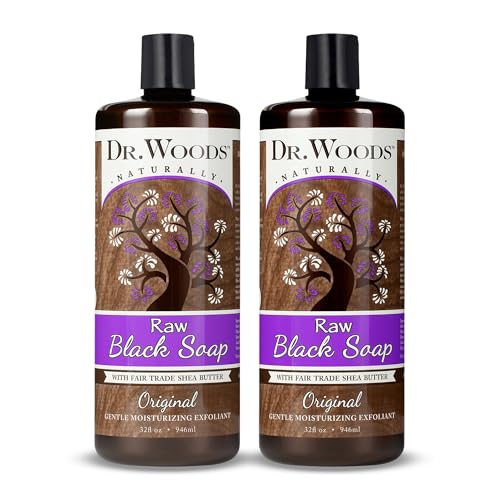 Dr. Woods Raw African Liquid Black Soap - 32 Fl Oz, Pack of 2