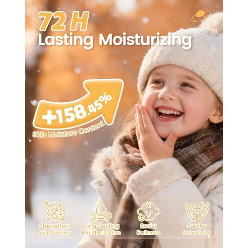 RUNBEN Kids Face Lotion Stick, 72H Deep Moisturizing, Gentle & Non-Greasy Baby Moisturizer Balm, Repair Skin Barrier, Relieves Kids Dry & Sensitive Skin Care, Easy Application