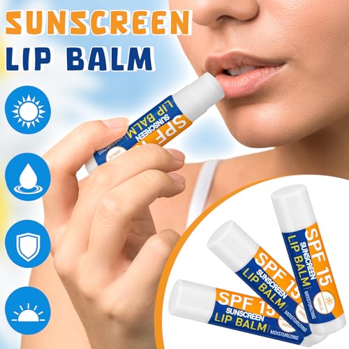 Dimsile SPF 15 Lip Balm Sticks Bulk Pack of 50, Sunscreen Lip Care with Flavors