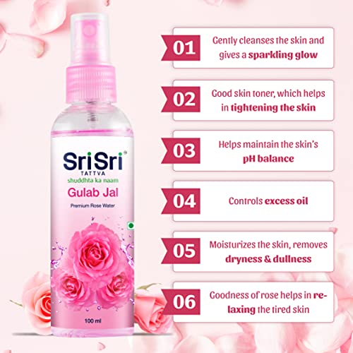 Sri Sri Tattva Gulab Jal, 100ml (Pack of 3)