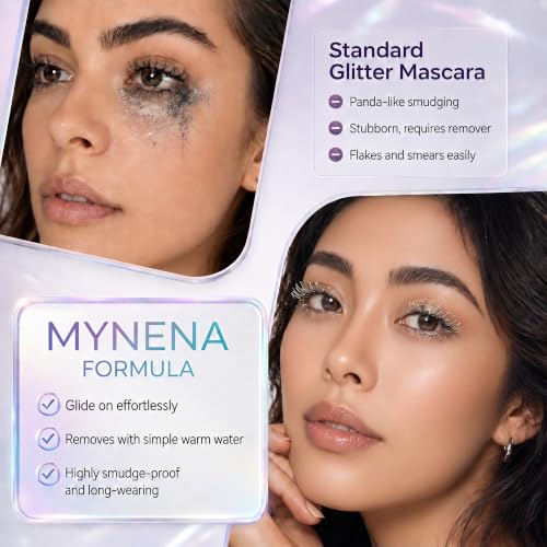 Glitter Mascara Top Coat with Thin Wand - Quick Dry & Smudge-Proof