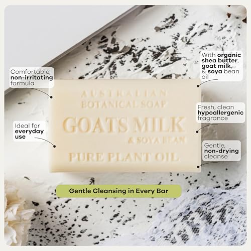 Goat Milk Soap Bars with Shea Butter & Soya Bean Oil - 6.6 OZ Pack of 8, Sensitive Skin