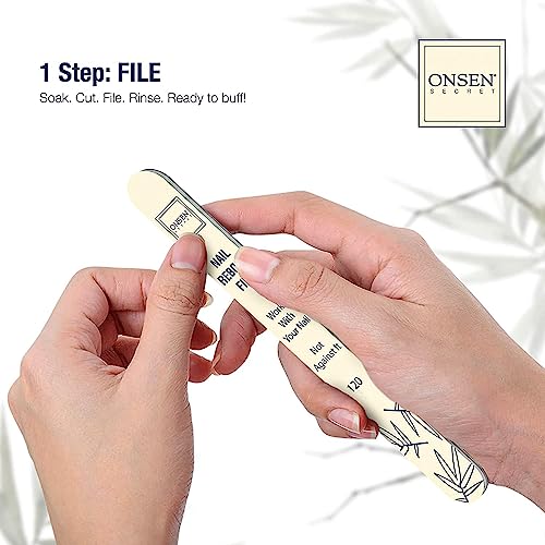 ONSEN 2.93 oz Nail Reboot Kit with Hand & Cuticle Rescue Cream, Buffing Block & Files