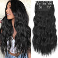 KooKaStyle 24in Wavy Thick Clip-in Hair Extensions in Black