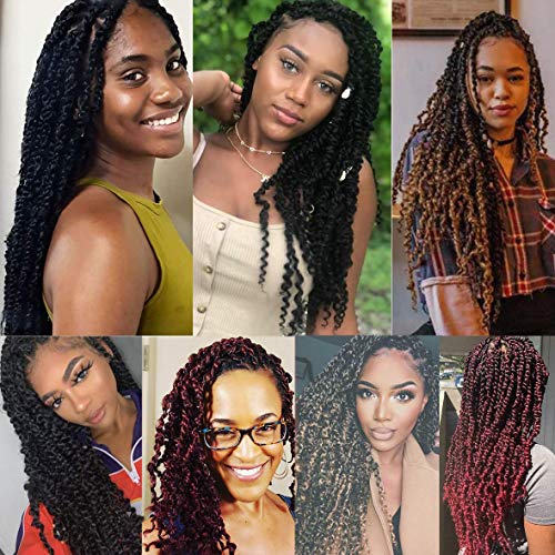 Leeven 22 Inch Ombre Passion Twist Crochet Hair - 8 Pack, Pre-Looped, 1B#