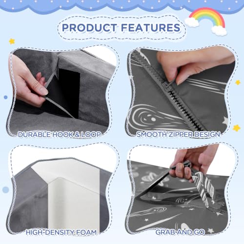 Toddler Travel Bed Foldable Portable Floor Mat Gray - For 3-6 Year Olds