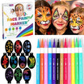 12 Colour Face Paint ? Water-Based ? Mess-Free Face Painting Kit with Stencils ? Fast-Drying, Washable, Easy to Clean, Non-Toxic Face Paint for Festivals, Parties, Masquerade, Fancy Dress, Carnival