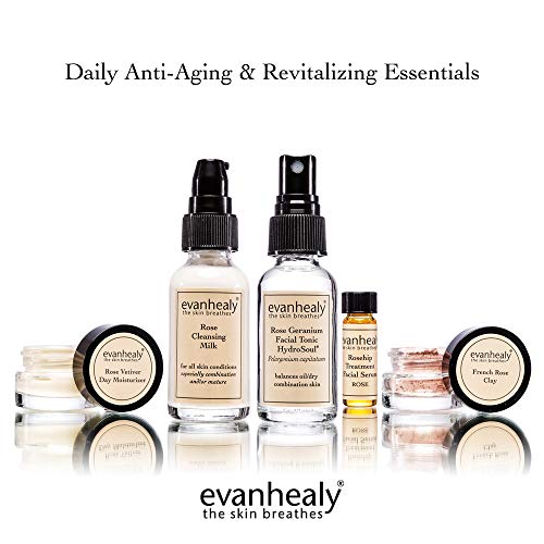 Balancing Rose Skin Care Set with Facial Mask & Cleanser - 5 Piece Travel Kit for Combination Skin