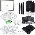 267 PCS Eyelash Extension Supplies Lash Extension Kit USB Air Conditioning Blower,Silicone Pad,Under Eye Gel Pads,Mini Makeup Mirror,Tapes,Tweezers,Glue Rings,Eyelash Brushes,Micro Brush Applicators