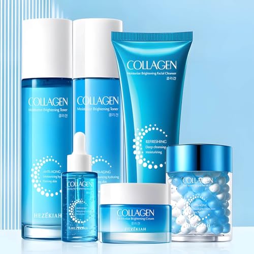 Hydrating Collagen Skin Care Set for Teens & Women - 6-Piece Face Care Kit
