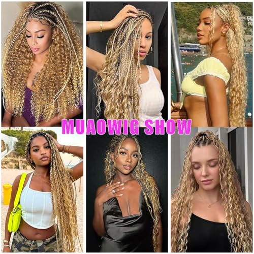 Highlight Blonde Deep Curly Braiding Hair 16 Inch Human Hair for Boho Braids - 150g