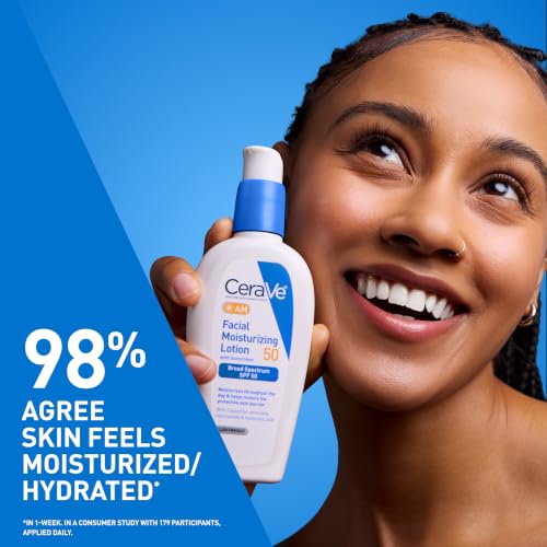 CeraVe Face Moisturizer Set with SPF 50 & Night Hydrating Lotion – Oil-Free, Hyaluronic Acid & Niacinamide
