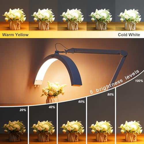 Desktop Base of LED Half Moon Light for Nail Desk (White)