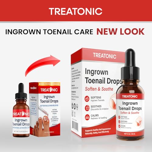 Treatonic Toenail Care Drops - Thick/Curved Nails Repair Drops with Silicone Toe Protectors