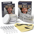 Viking Revolution Nose Hair Waxing Kit for Men - Quick Kit Men with 24 Wax Sticks - Nose Hair Wax Kit Includes Mustache Sticker Guard and Post-Wax Calming Wipes with Aloe Vera (3.5 oz)