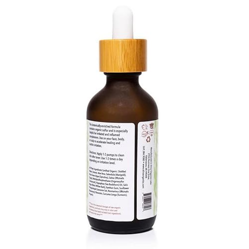 Healing Formula, 2oz ? Organic Calming Skin Serum with MSM, Sea Buckthorn & Spirulina ? For Acne, Irritation & Redness