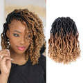 Toyotress Passion Locs Crochet Hair - 12 Inch 8 Packs with Curly Ends, Ombre Brown Faux Locs, Short Bob Style, Pre-Looped Synthetic Braiding Hair - Variation OT30/27